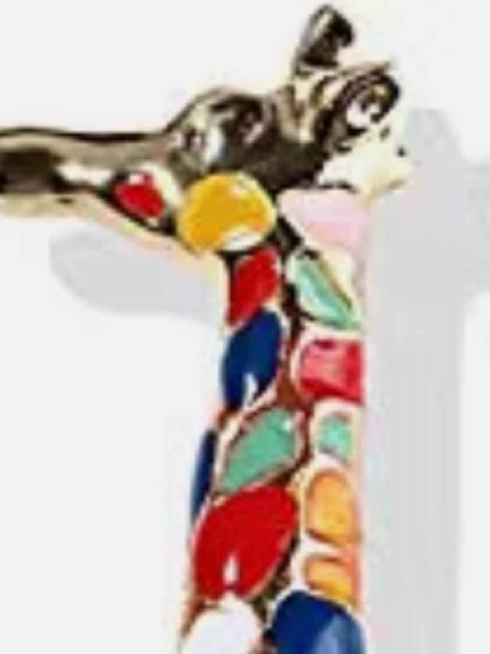 Colorful Mosaic Giraffe Brooch